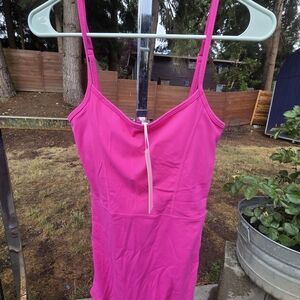 Vibrant Pink Spaghetti Strap Unitard
